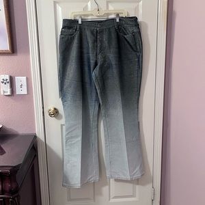 PM030324 Two Tone Flare Leg Jeans